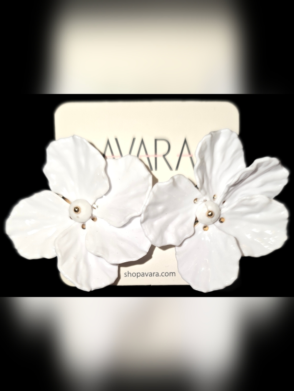 White Floral Statement Earrings